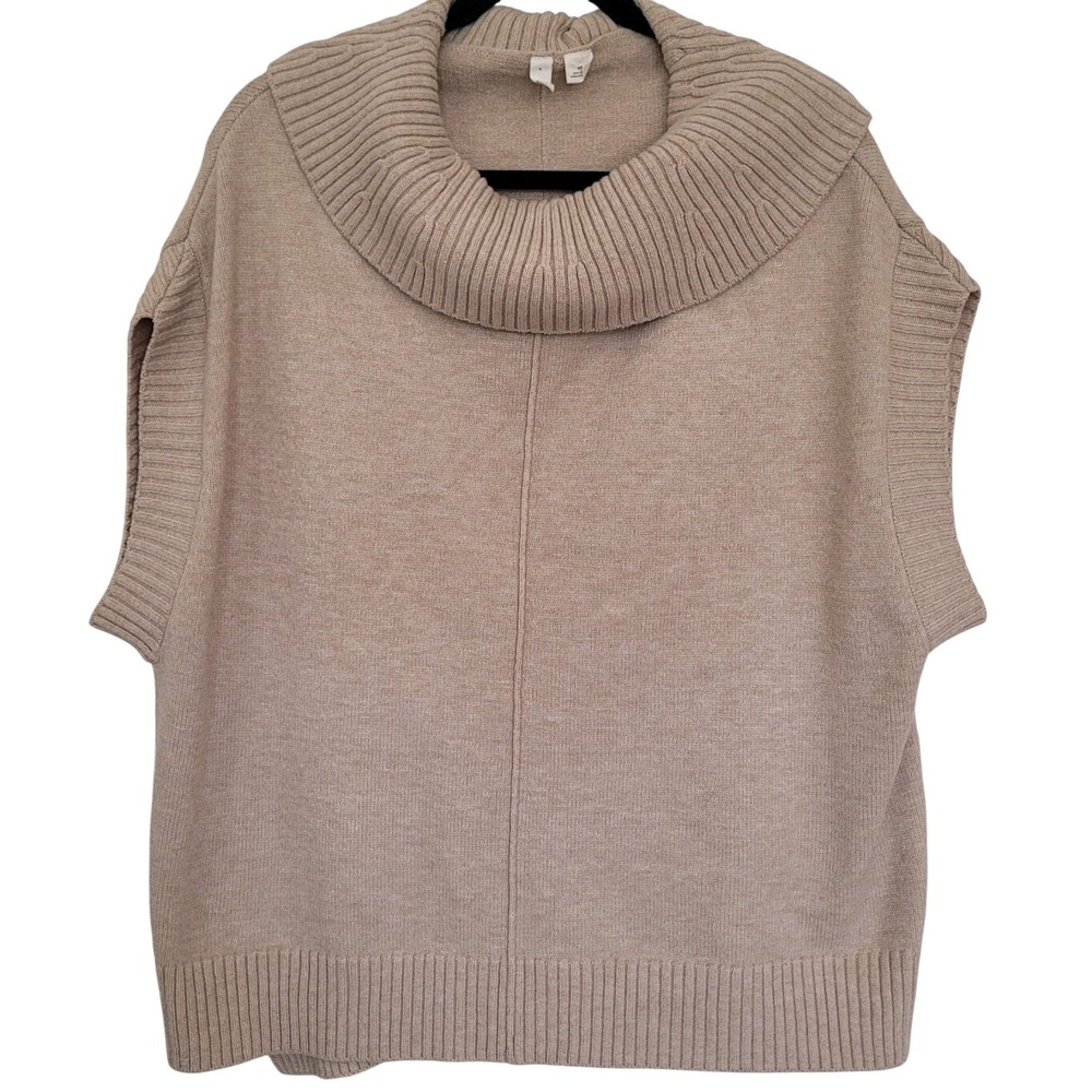 MOTH by Anthropologie Beige Cowl Neck Sleeveless Sweater MP‎ Petites Women's Mod